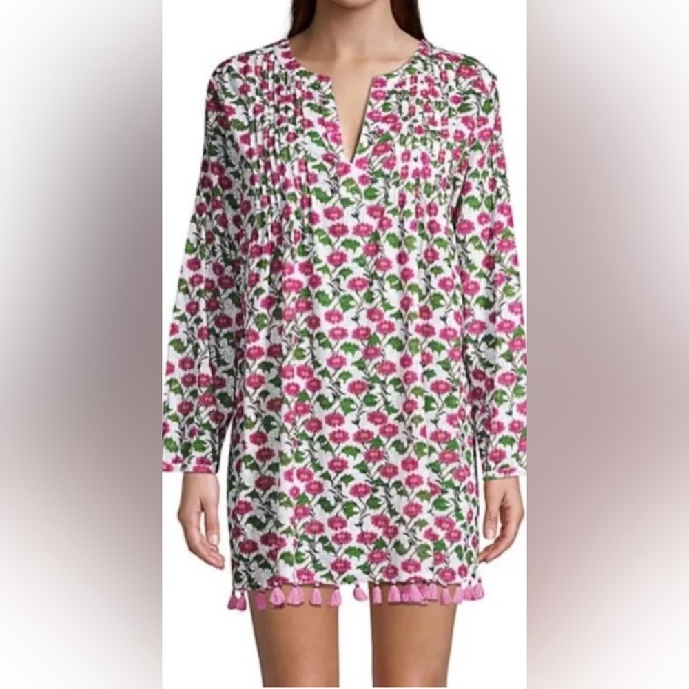 Roller Rabbit Dakini Floral Ziva Tunic Swim Cover up Size Medium
